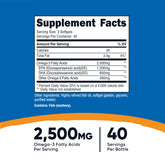 Close-up of Nutricost Omega-3 Fish Oil bottle label